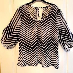Black & White Sheer Blouse
